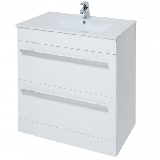 Purity 800mm 2 Drawer Floor Standing Unit White