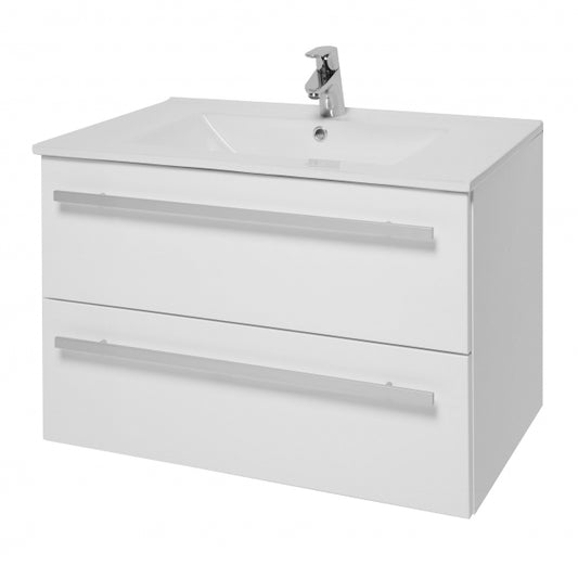 Purity 800mm 2 Drawer Wall Mounted Unit White