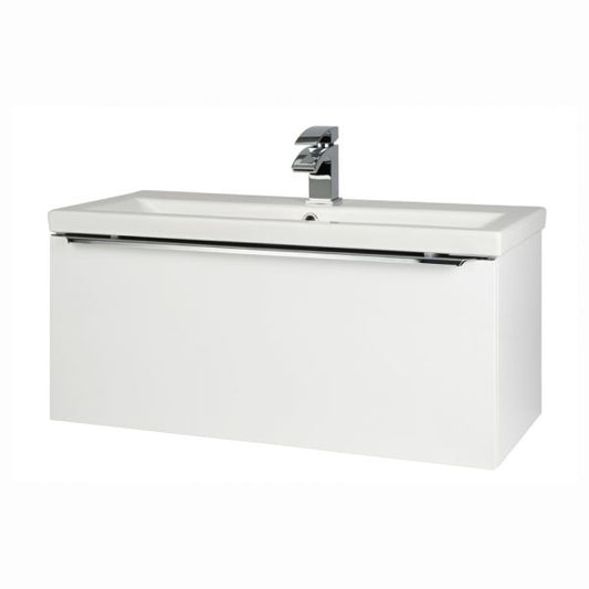 Kore 800 Gloss White Wall Mounted Vanity Unit and Basin