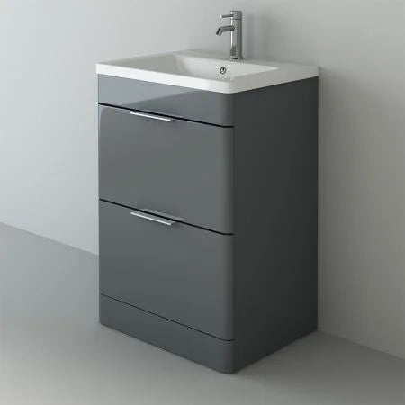 Comet Waterproof 600mm Vanity Unit & Basin - Anthracite Gloss