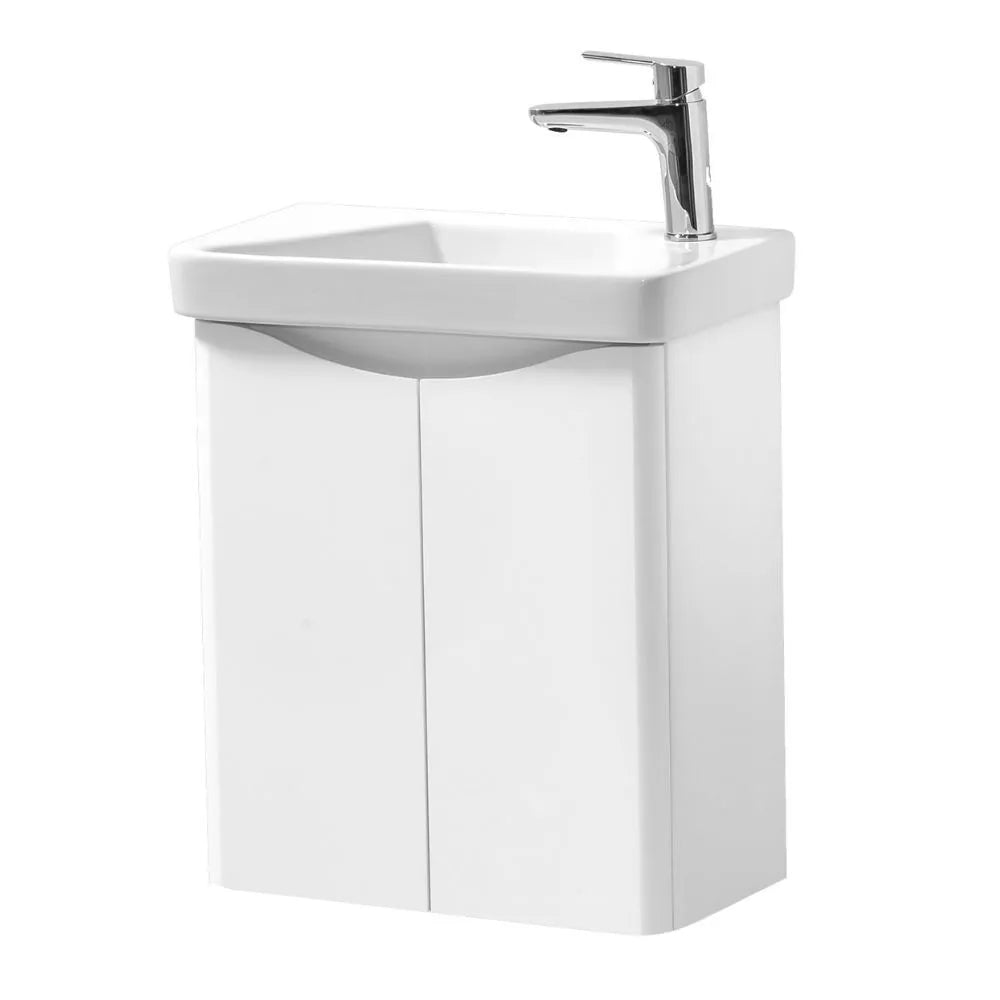 Arc 500mm Wall Mounted Cloakroom Vanity Unit & Basin - Gloss White