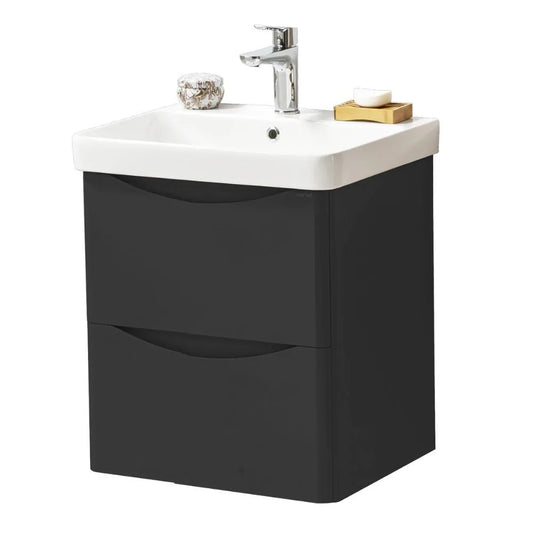 Arc 500mm Wall Mounted Vanity Unit & Basin - Matt Graphite