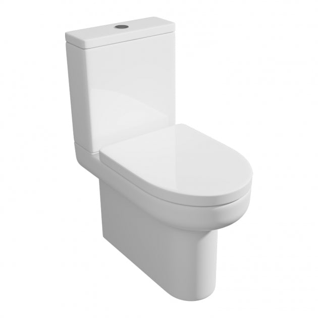 Bijoux Close to Wall Close Coupled Toilet with Push Button Cistern - Soft Close Seat