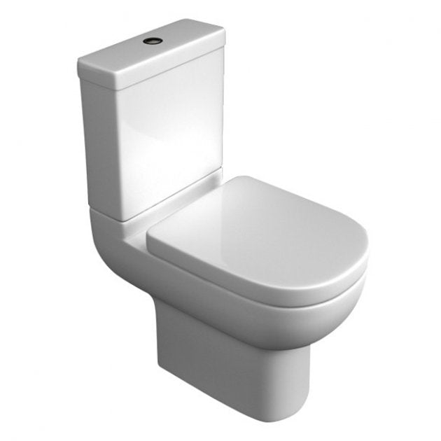 Studio Close Coupled Toilet Push Button Cistern Soft Close Seat