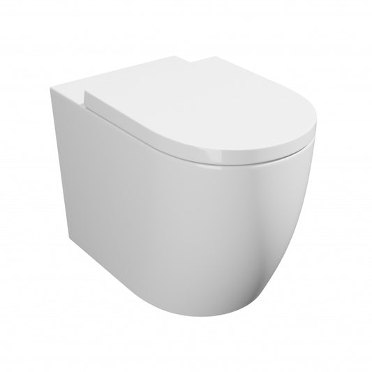 Genoa Round Rimless Back to Wall Toilet - Soft Close Seat