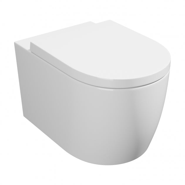 Genoa Round Rimless Wall Hung Toilet - Soft Close Seat