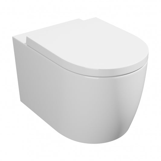 Genoa Round Rimless Wall Hung Toilet - Soft Close Seat