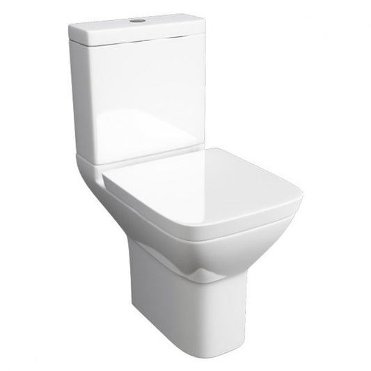 Project Square Close Coupled Toilet Push Button Cistern Soft Close Seat