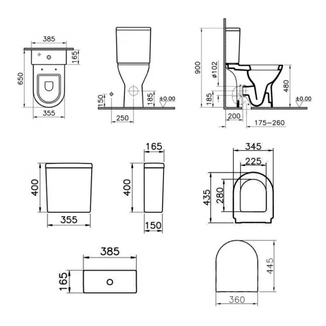 Style Comfort Height Close Coupled Toilet with Push Button Cistern - Soft Close Seat